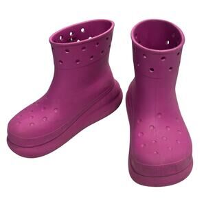 Crocs Rain Boots Magenta Purple Rubber‎ Waterproof W8 M6 Iconic Comfort Gorpcore